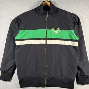 Nike Mens Vintage Track Jacket Black Green Cream Colorblock XL 198221 H5WWW